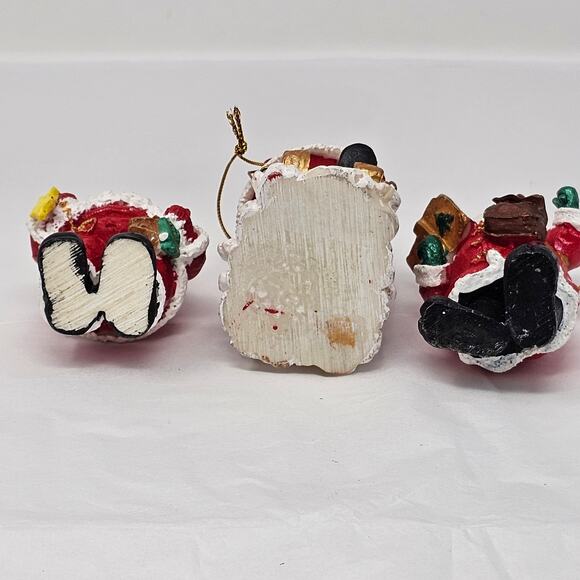 Vintage Christmas Ornaments Santa Claus Hand Painted Set of Three - Picture 6 of 9